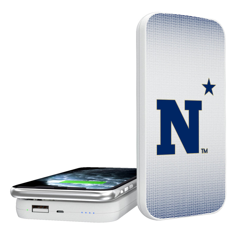 United State Naval Academy Midshipmen Linen 5000mAh Portable Wireless Charger