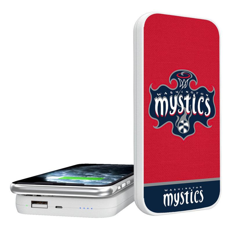 Washington Mystics Endzone Solid 5000mAh Portable Wireless Charger