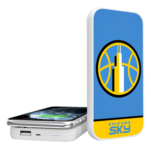 Chicago Sky Endzone Solid 5000mAh Portable Wireless Charger