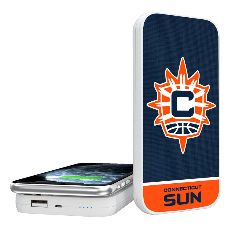 Connecticut Sun Endzone Solid 5000mAh Portable Wireless Charger