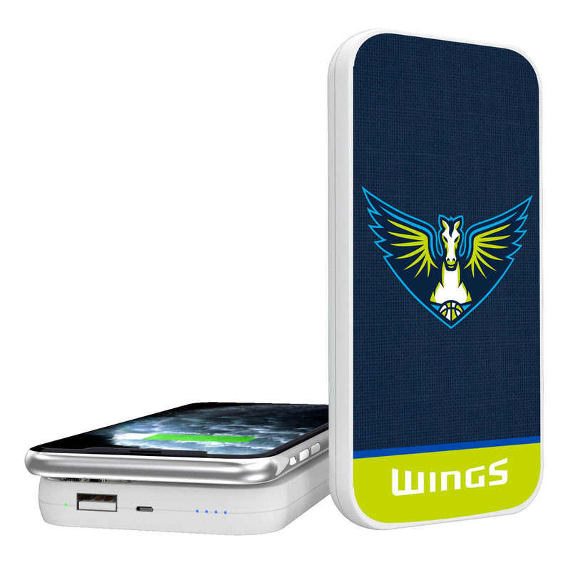 Dallas Wings Endzone Solid 5000mAh Portable Wireless Charger