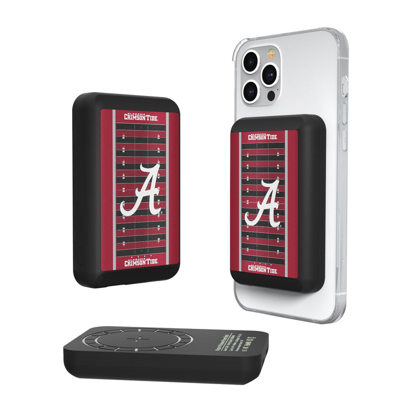 University of Alabama Crimson Tide Script A Field Wireless Mag Power Bank