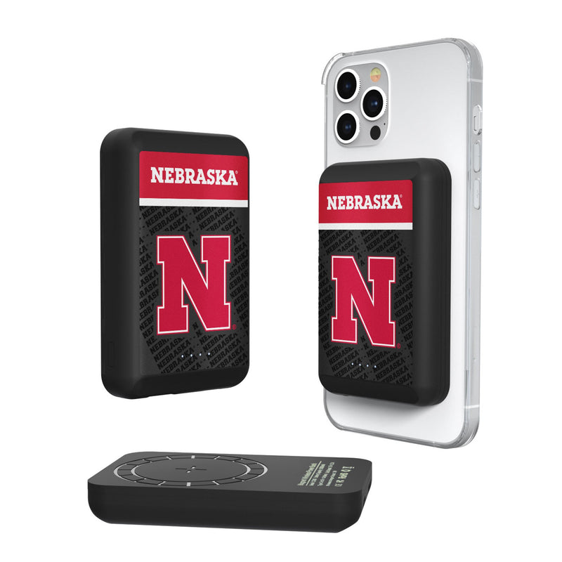 University of Nebraska Huskers Block N Endzone Plus Wireless Mag Power Bank