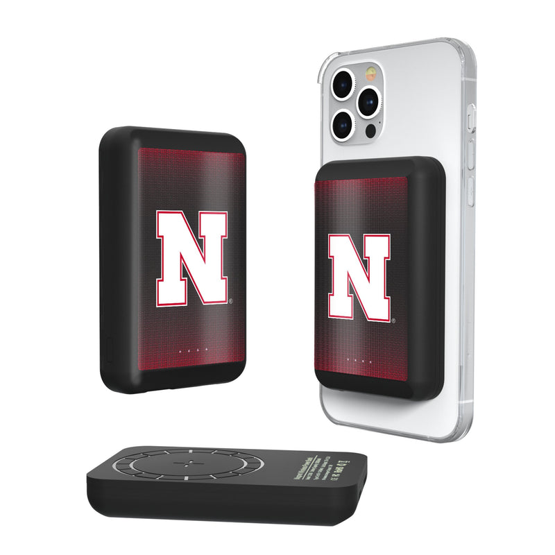 University of Nebraska Huskers Block N Linen Wireless Mag Power Bank