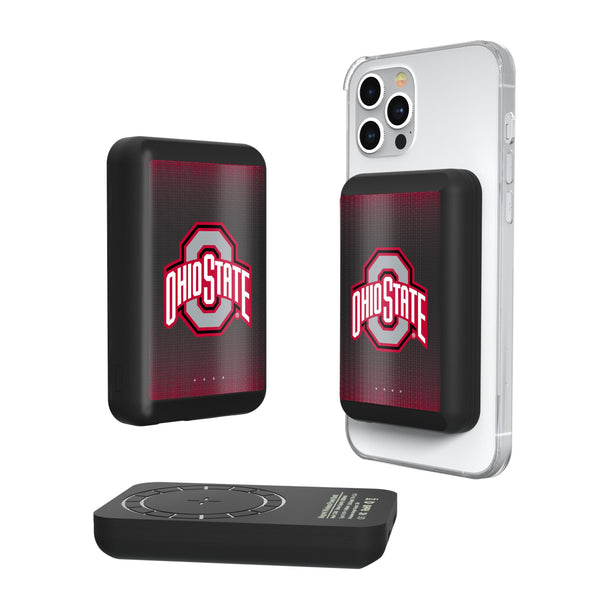 Ohio State University Buckeyes Linen Wireless Mag Power Bank