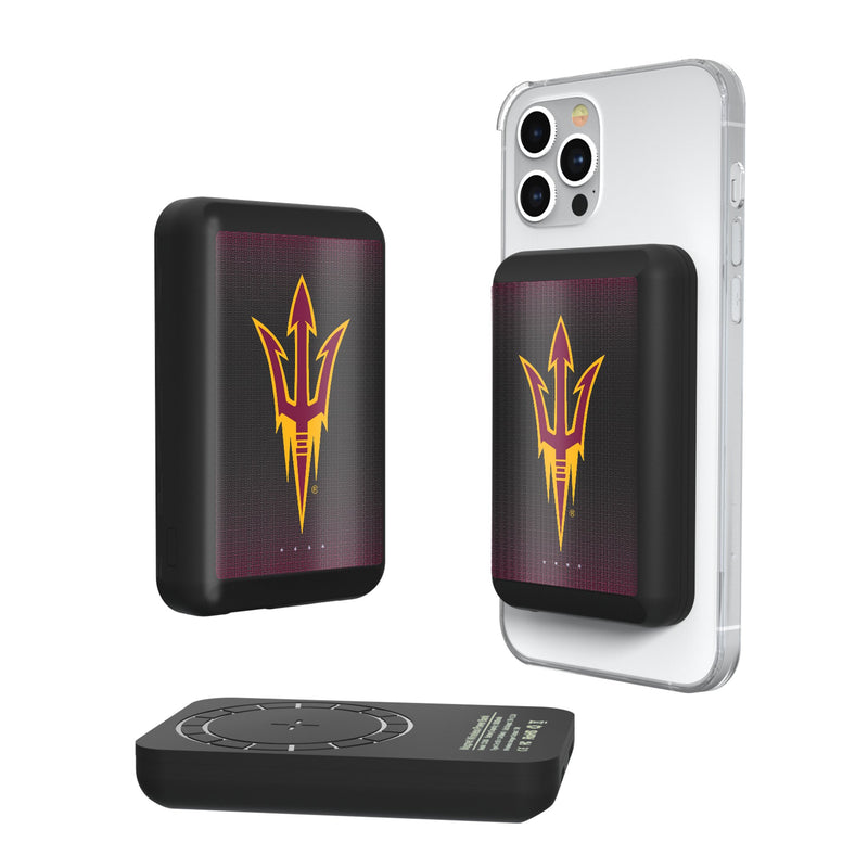 Arizona State University Sun Devils Linen Wireless Mag Power Bank