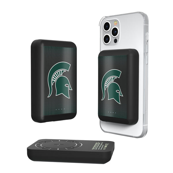 Michigan State University Spartans Linen Wireless Mag Power Bank