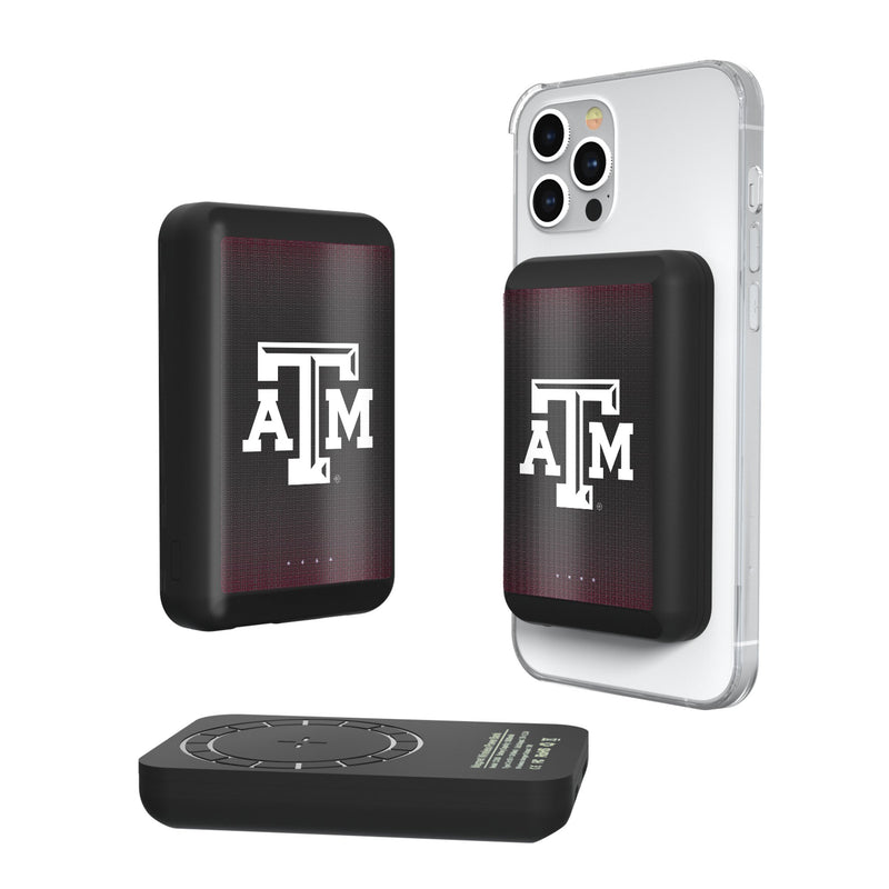 Texas A&M University Aggies Linen Wireless Mag Power Bank