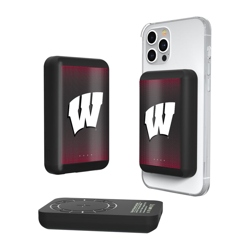 University of Wisconsin Badgers Linen Wireless Mag Power Bank