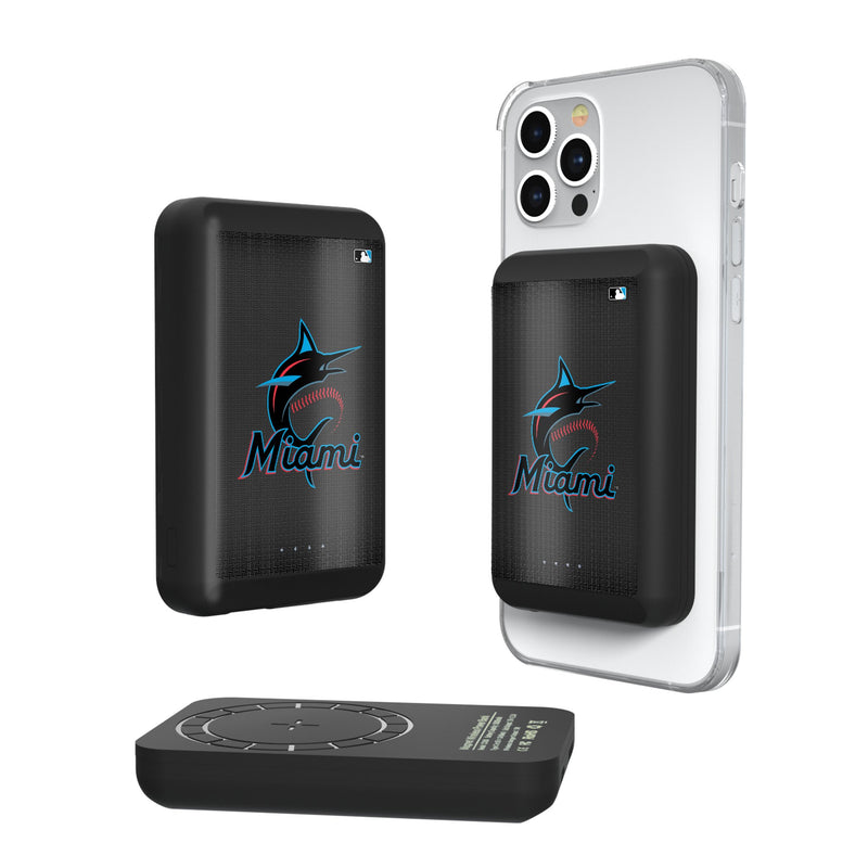 Miami Marlins Linen Wireless Mag Power Bank