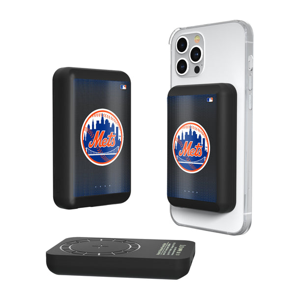 New York Mets Linen Wireless Mag Power Bank