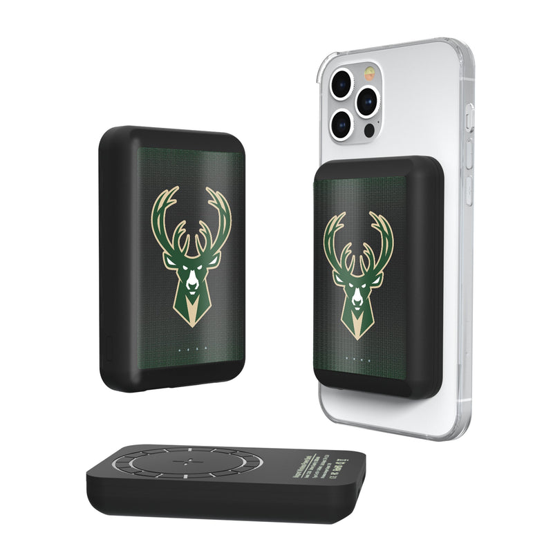 Milwaukee Bucks Linen Wireless Mag Power Bank