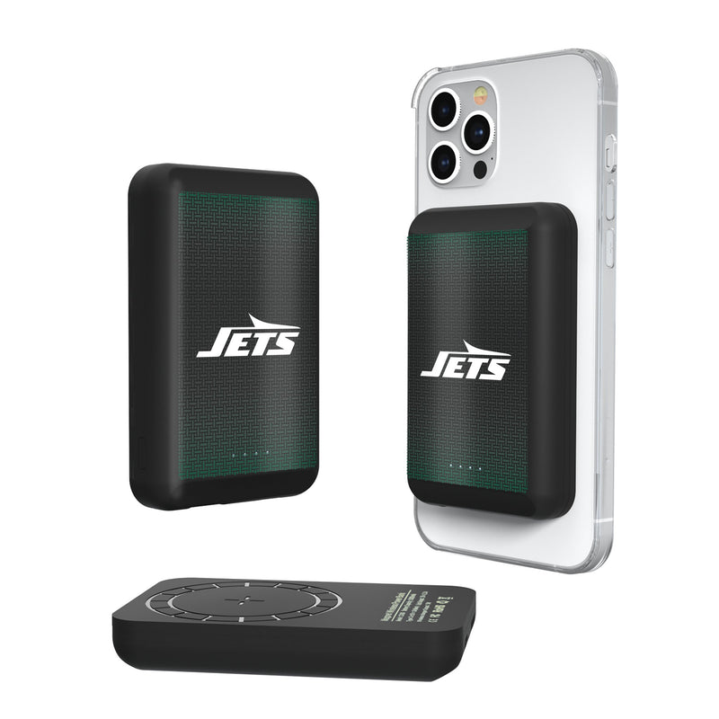 New York Jets Linen Wireless Mag Power Bank