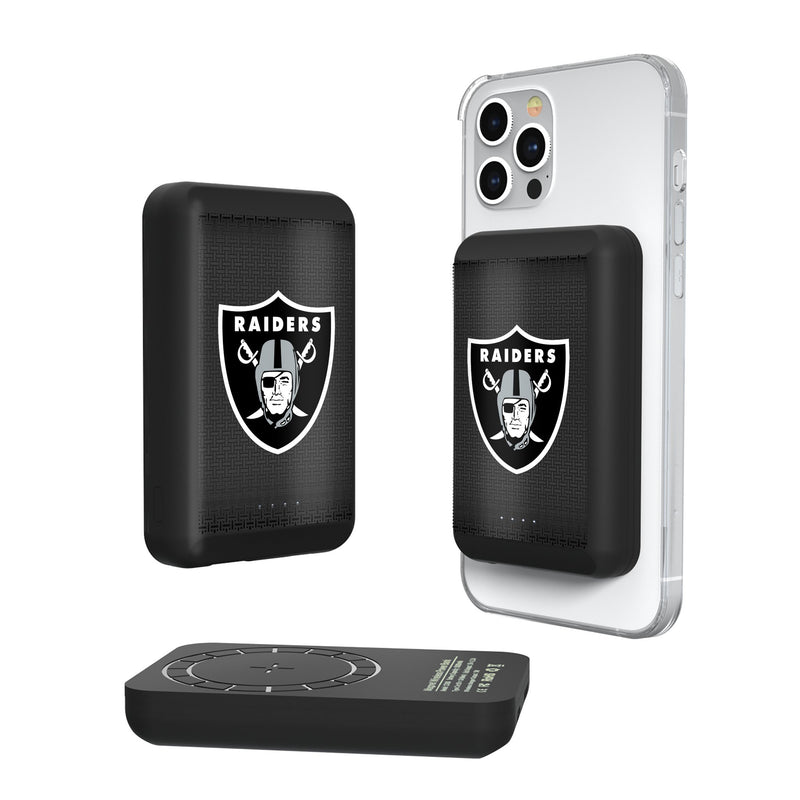 Las Vegas Raiders Linen Wireless Mag Power Bank