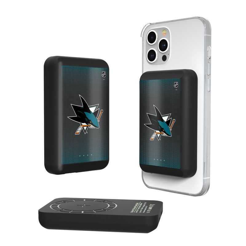 San Jose Sharks Linen Wireless Mag Power Bank