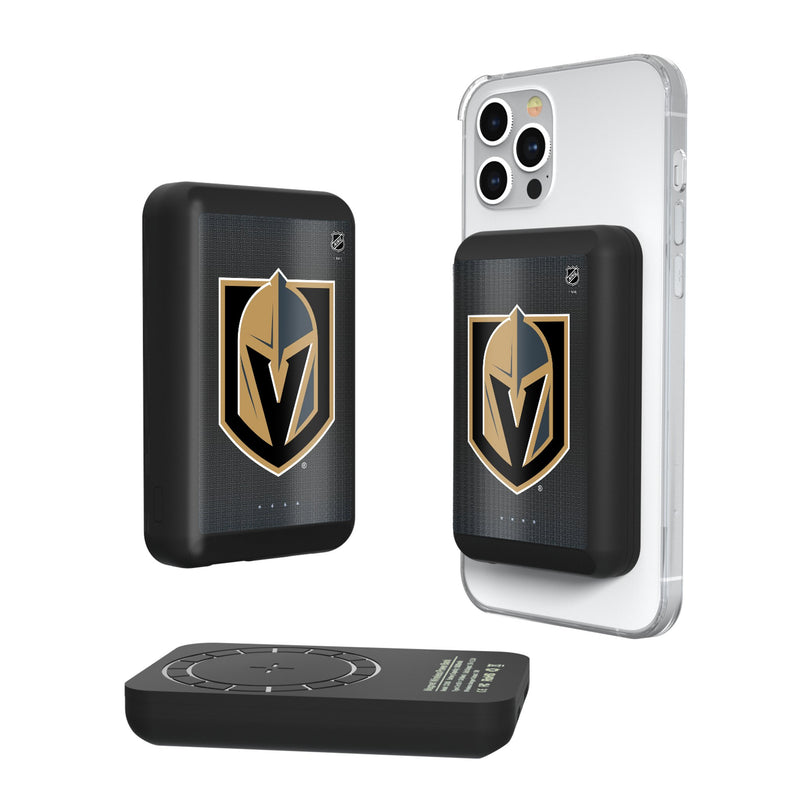 Vegas Golden Knights Linen Wireless Mag Power Bank