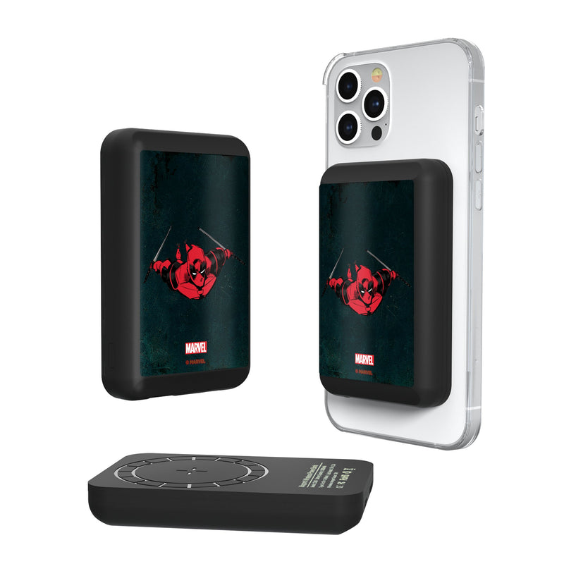 Marvel Deadpool Badge  Wireless Mag Power Bank