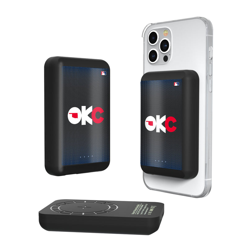 Oklahoma City Baseball Club Linen Wireless Mag Power Bank