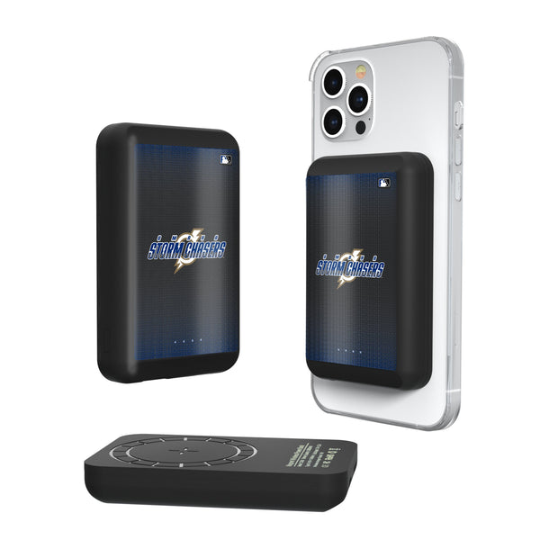 Omaha Storm Chasers Linen Wireless Mag Power Bank