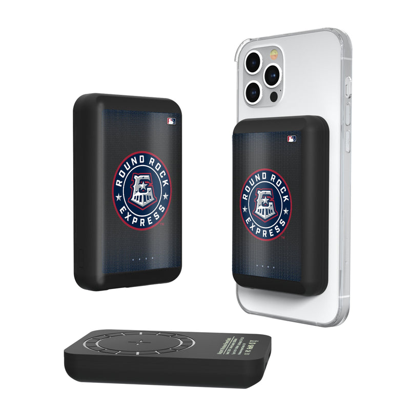 Round Rock Express Linen Wireless Mag Power Bank