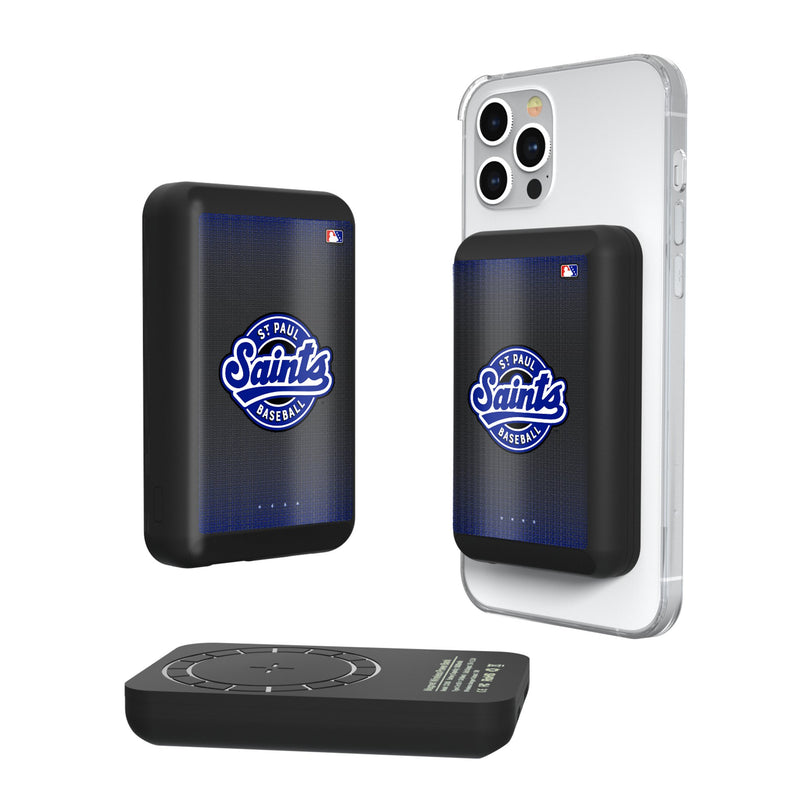 St. Paul Saints Linen Wireless Mag Power Bank