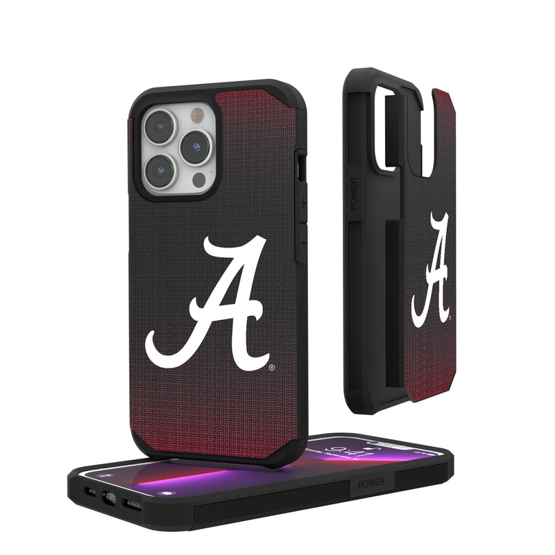 University of Alabama Crimson Tide Script A Linen iPhone Rugged Phone Case