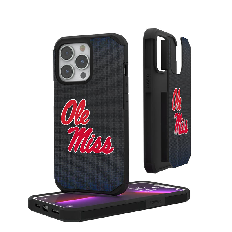 University of Mississippi Rebels Linen iPhone Rugged Phone Case