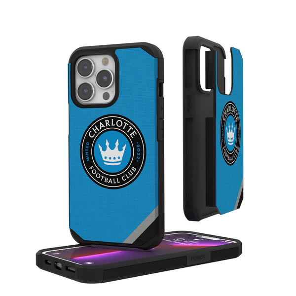 Charlotte FC  Diagonal Stripe iPhone Rugged Phone Case