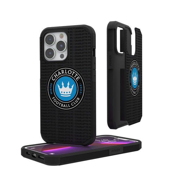 Charlotte FC  Text Backdrop iPhone Rugged Phone Case