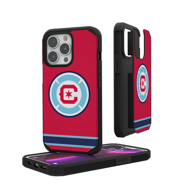 Chicago Fire  Stripe iPhone Rugged Phone Case