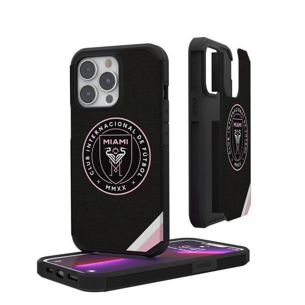 Inter Miami CF  Diagonal Stripe iPhone Rugged Phone Case