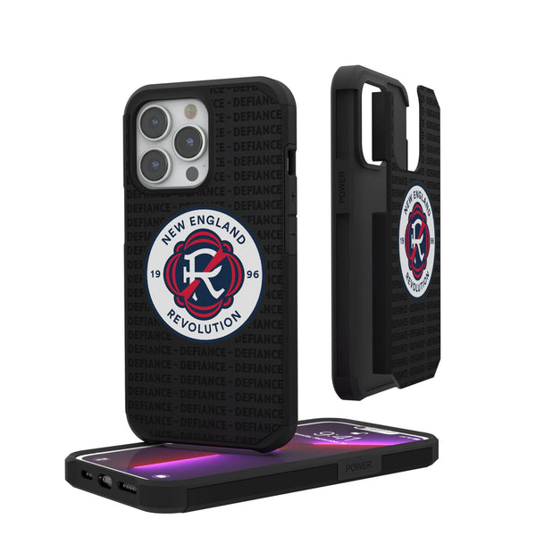 New England Revolution  Text Backdrop iPhone Rugged Phone Case