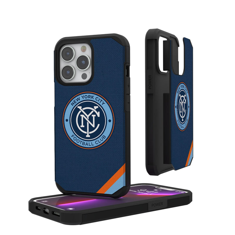 New York City FC  Diagonal Stripe iPhone Rugged Phone Case