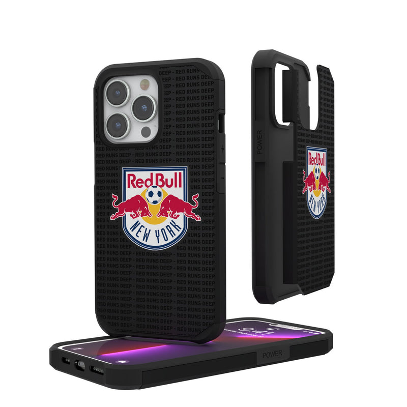 New York Red Bulls  Text Backdrop iPhone Rugged Phone Case