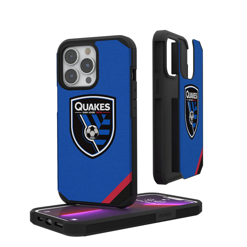 San Jose Earthquakes   Diagonal Stripe iPhone Rugged Phone Case