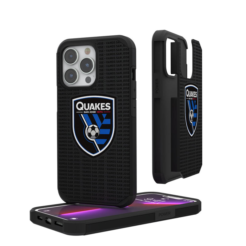 San Jose Earthquakes   Text Backdrop iPhone Rugged Phone Case