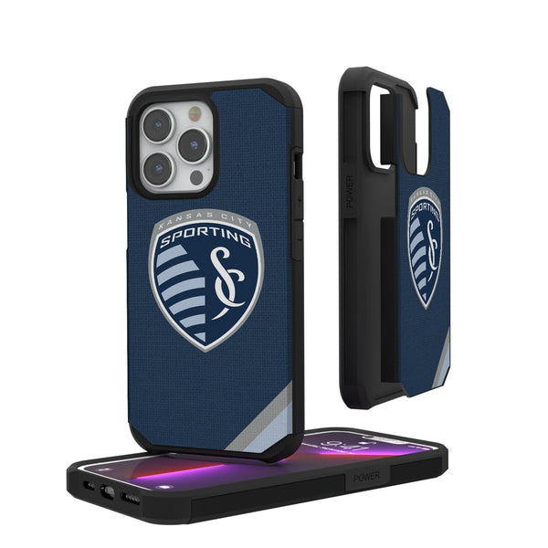 Sporting Kansas City   Diagonal Stripe iPhone Rugged Phone Case