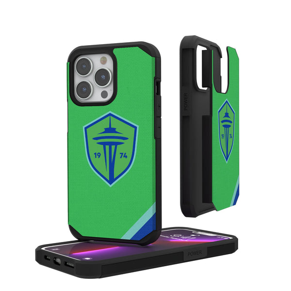 Seattle Sounders FC   Diagonal Stripe iPhone Rugged Phone Case