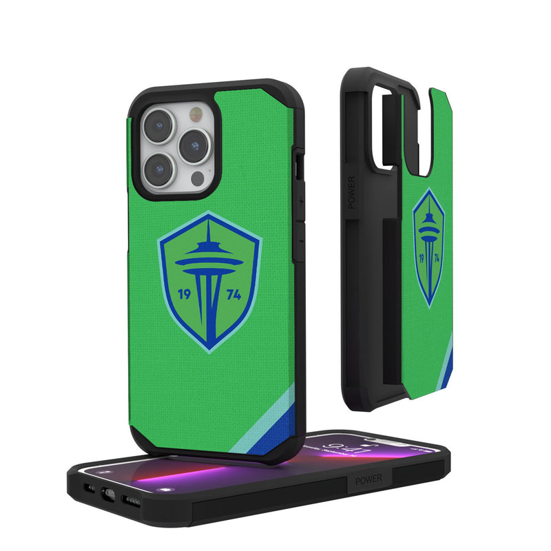 Seattle Sounders FC   Diagonal Stripe iPhone Rugged Phone Case