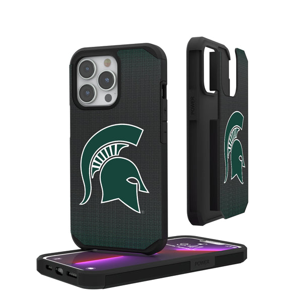 Michigan State University Spartans Linen iPhone Rugged Phone Case