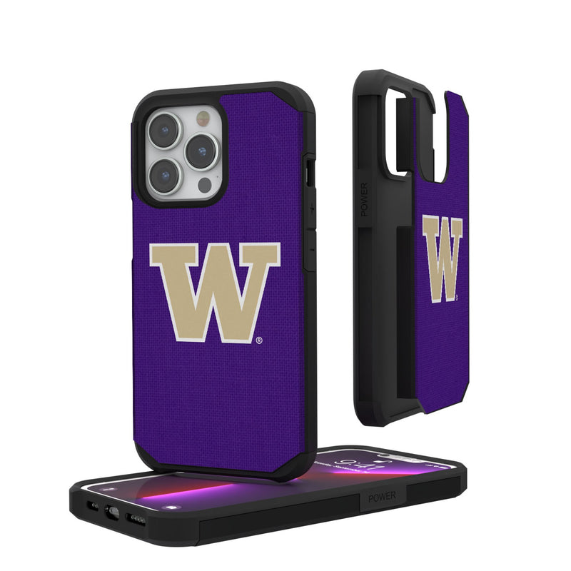 University of Washington Huskies Solid iPhone Rugged Phone Case