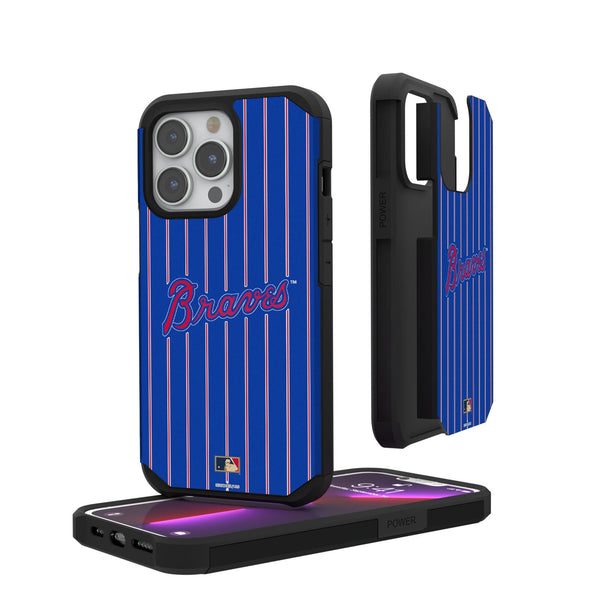 Atlanta Braves Home 2012 - Cooperstown Collection Pinstripe iPhone Rugged Phone Case