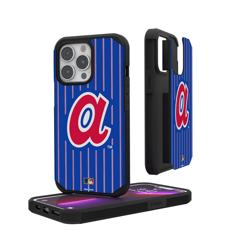 Atlanta Braves 1972-1980 - Cooperstown Collection Pinstripe iPhone Rugged Phone Case