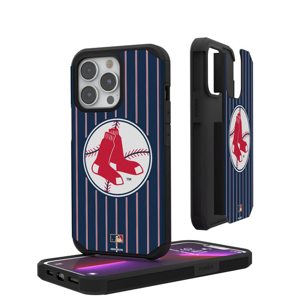 Boston Red Sox 1970-1975 - Cooperstown Collection Pinstripe iPhone Rugged Phone Case