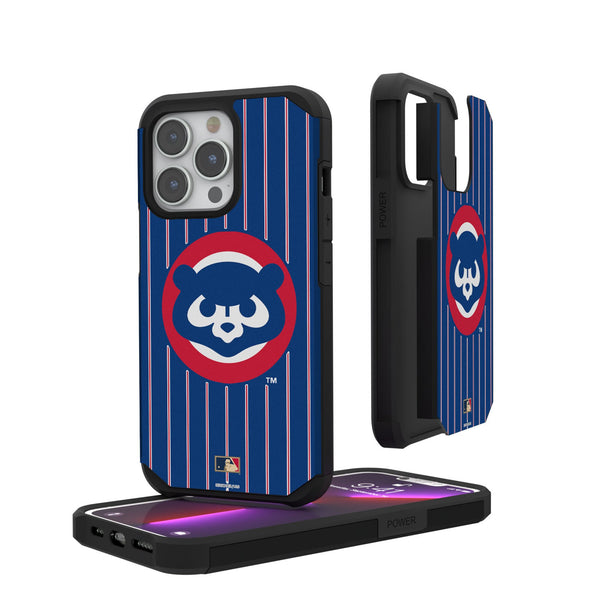 Chicago Cubs Home 1979-1993 - Cooperstown Collection Pinstripe iPhone Rugged Phone Case