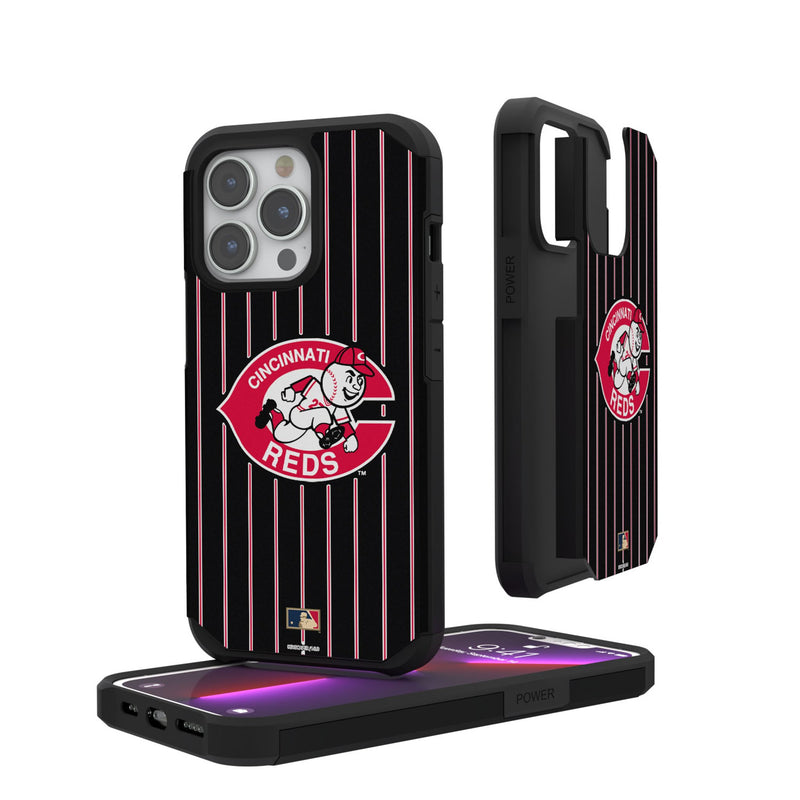 Cincinnati Reds 1974-1992 - Cooperstown Collection Pinstripe iPhone Rugged Phone Case