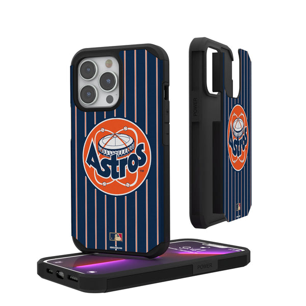 Houston Astros 1977-1993 - Cooperstown Collection Pinstripe iPhone Rugged Phone Case