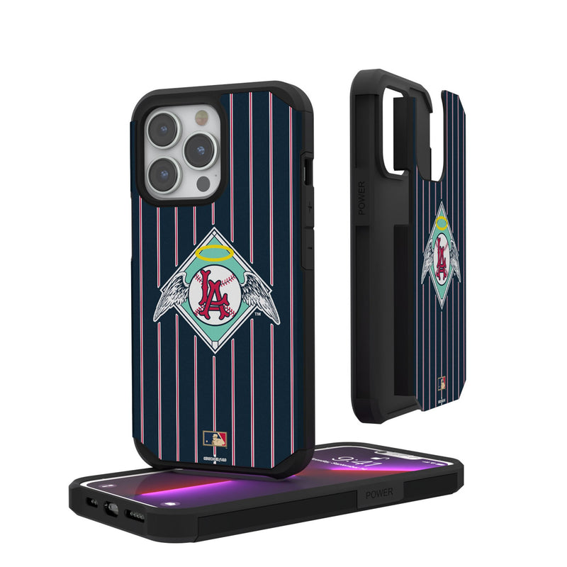 LA Angels 1961-1965 - Cooperstown Collection Pinstripe iPhone Rugged Phone Case