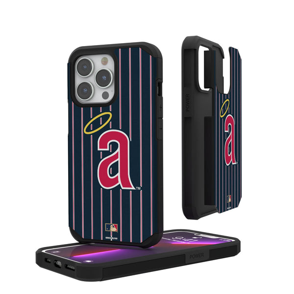 LA Angels 1971 - Cooperstown Collection Pinstripe iPhone Rugged Phone Case