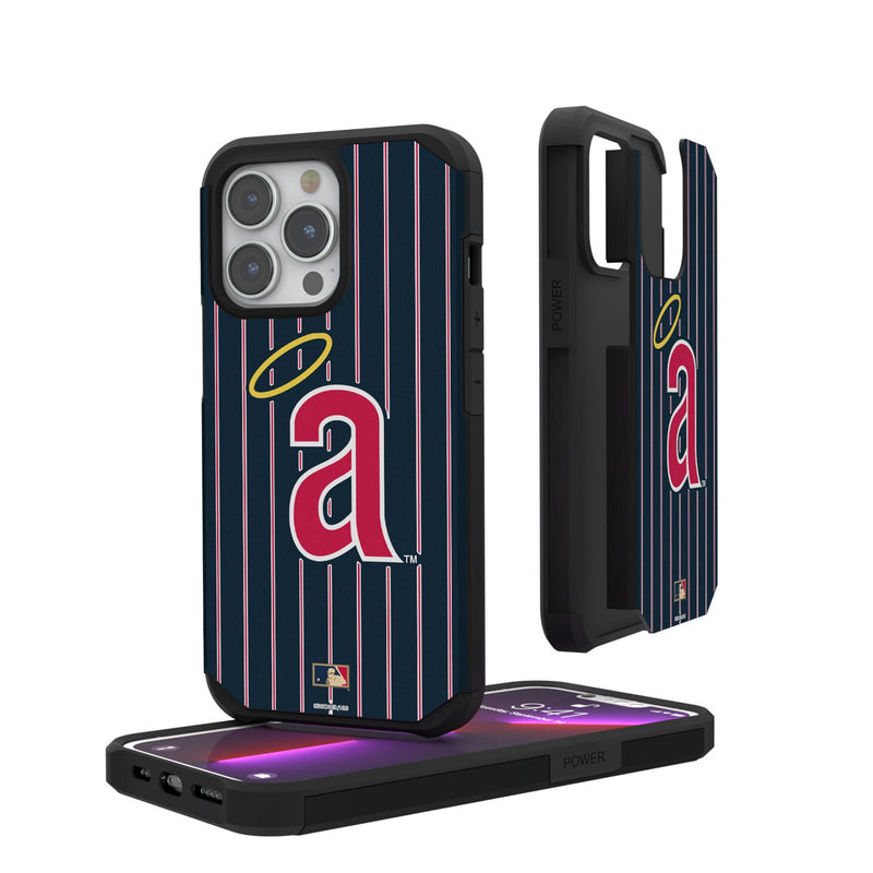 LA Angels 1971 - Cooperstown Collection Pinstripe iPhone Rugged Phone Case